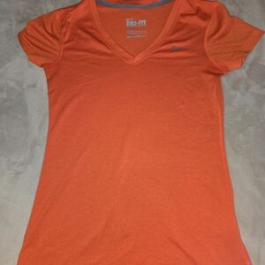 Nike Women's Short Sleeve V-Neck Tee in Bright Orange